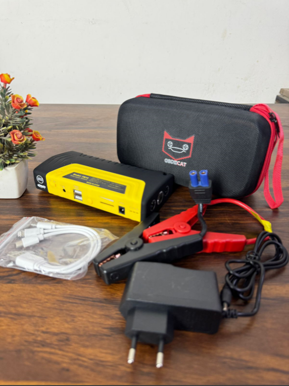 portable car jump starter and power bank kit  With free tyre inflator device