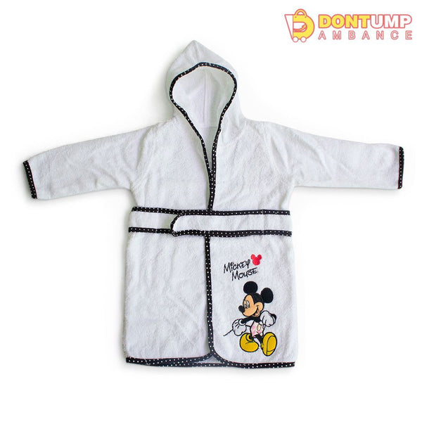 Baby Bath Gown And Robe Mickey Mouse Black And White