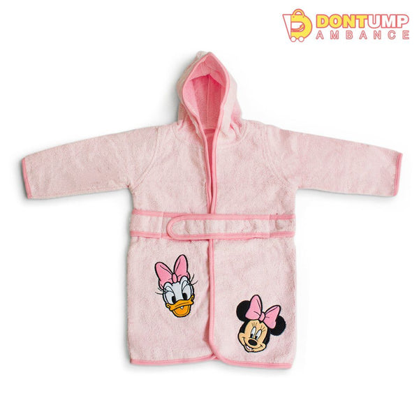 Baby Bath Gown And Robe Minnie Pink
