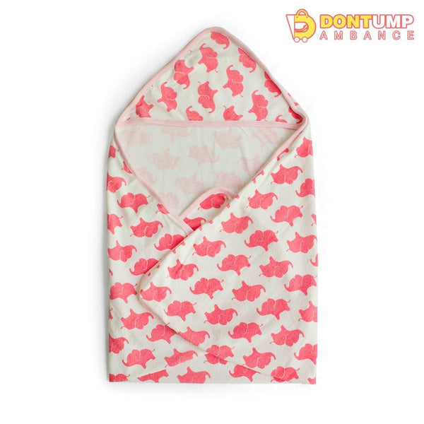 Carters Baby Bath Towel Pink Elephants