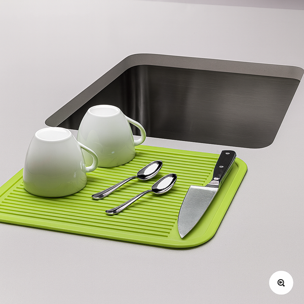Non-Slip Silicone Dish Drying Mat – Heat Resistant, Quick Drain, Easy Clean Kitchen Counter Organizer