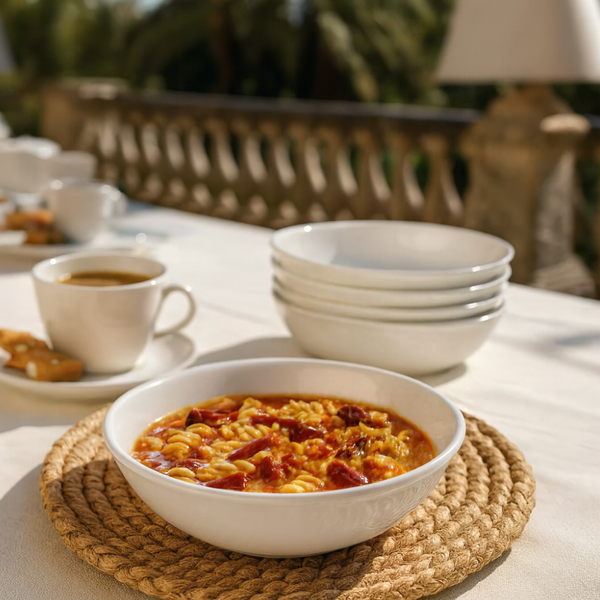 Stackable White Ceramic Bowl Set – Ideal for Pasta, Soup & Everyday Dining