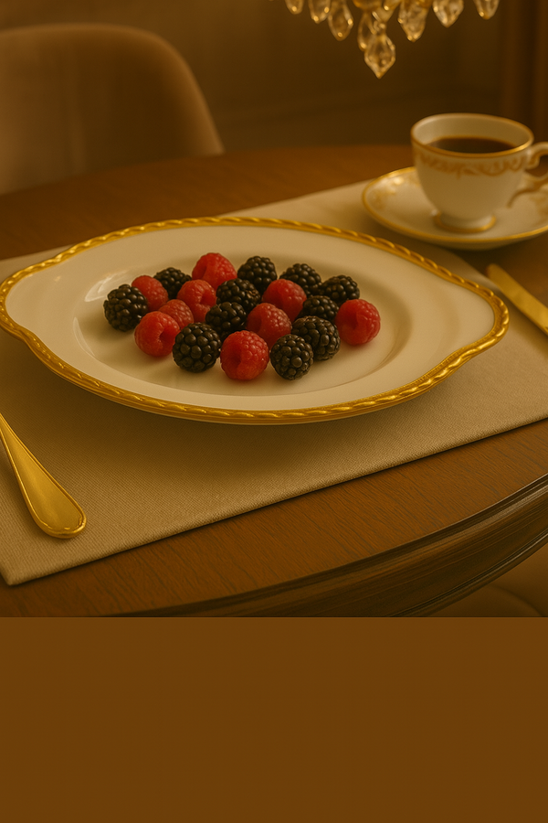 Luxury Gold-Rimmed Porcelain Serving Plate – Elegant Dining Collection