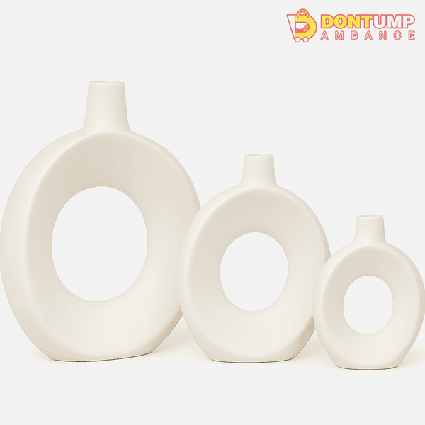 Contemporary Hollow Ceramic Vase Set – Modern Sculptural Home Decor"