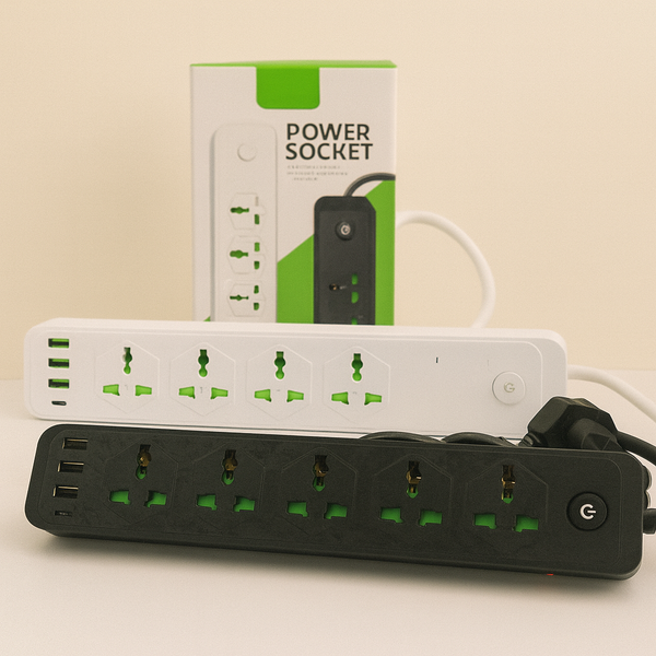 3000W Power Extension 5 socket + 3 USB + 1 Type C Port