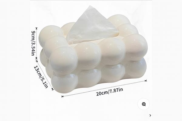 Modern White Bubble Tissue Box Holder – Minimalist Design