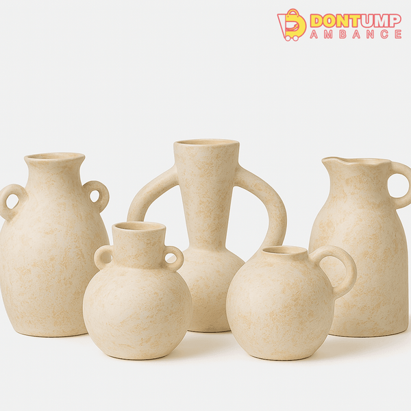 Rustic Double-Handled Ceramic Vase – Vintage Charm for Elegant Interiors"