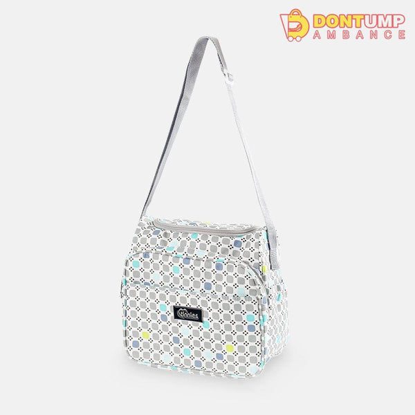 Baby Diaper Bag Printed Square Grey - T5007-C