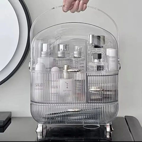 Elegant Clear Resin Makeup Storage Box