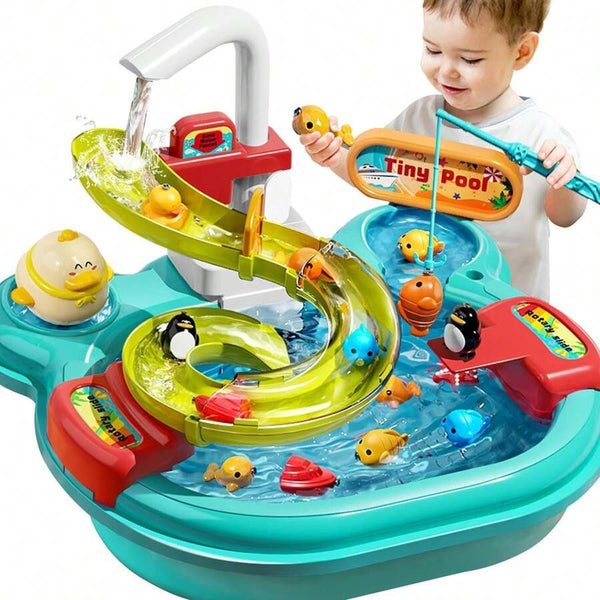 3 In 1 Fishing Toy Kitchen Sink With Tap Water