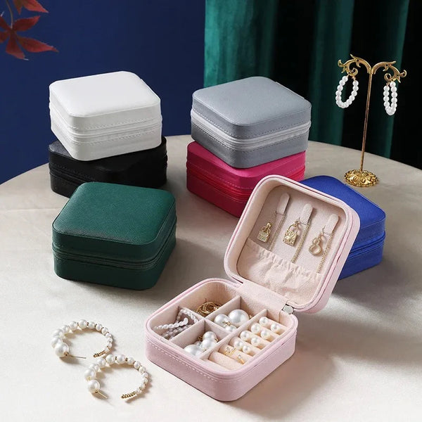 Jewelry Organizer Leather Square Box