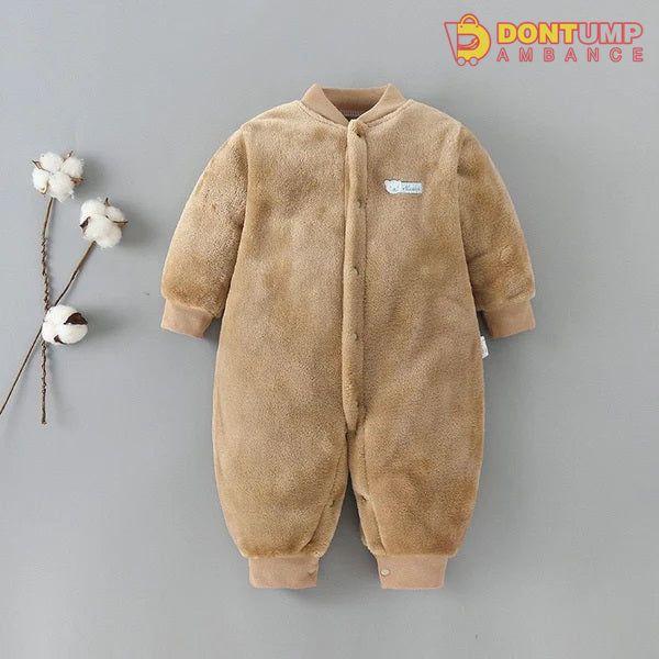 Cute Fleece Rompers Jumper Brown