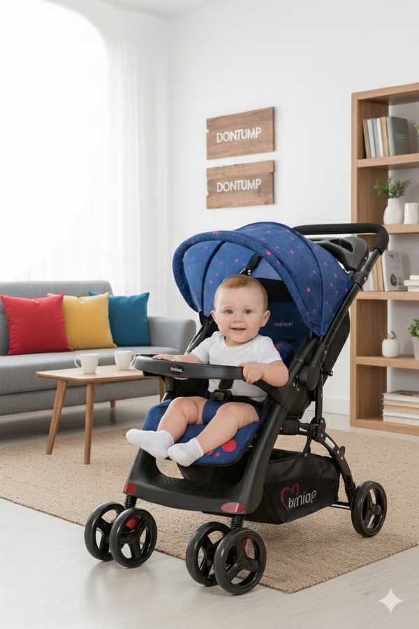 DONTUMP Stroller in Urban Blue Pattern