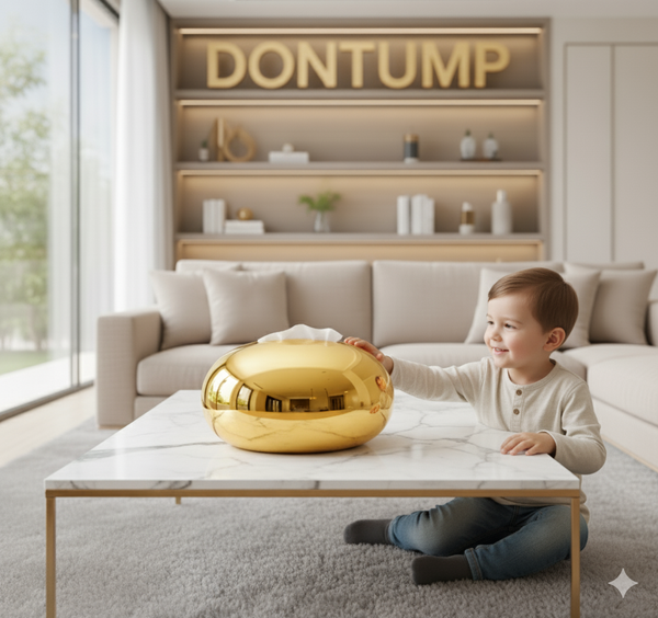 Golden Tissue Box & Tray: Elegant Home Decor