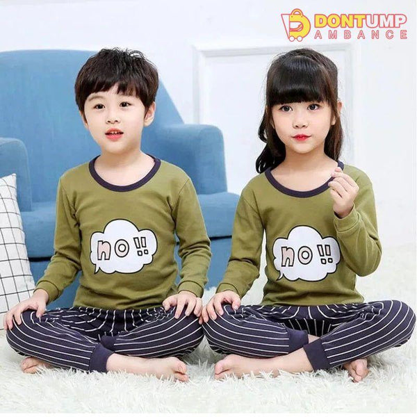 Green And Black NO ! Printed Kids Night Suit Baby &amp; Baba