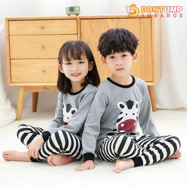 Grey Zebra Printed Kids Night Suit Baby &amp; Baba