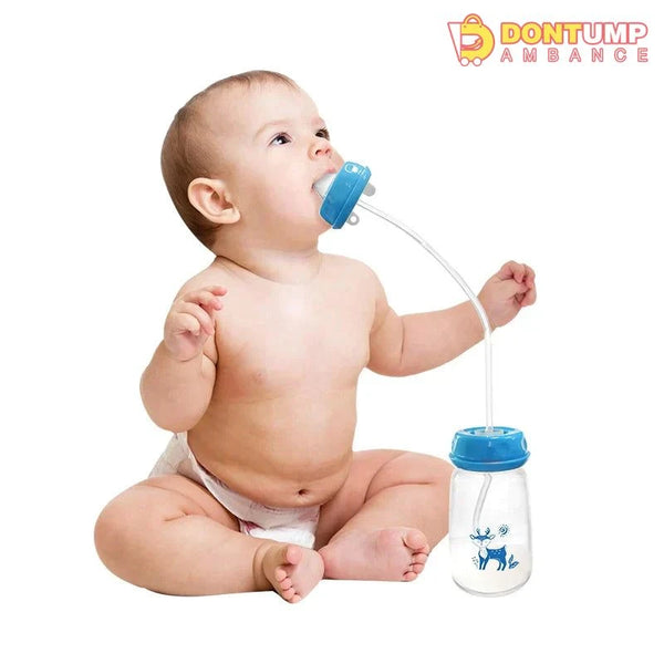 Hands-Free Feeding Bottle + Free Straw Brush