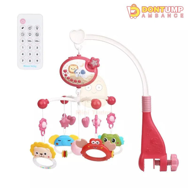 Baby Music Crib/Cot Mobile with Projector And Remote Red