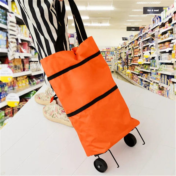 FOLDABLE TROLLY BAG WITH WHEELS