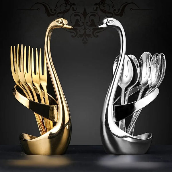 SWAN SHAPED CUTLERY HOLDER