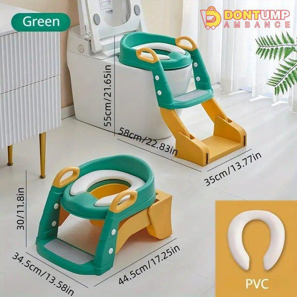Infantes (L004) 2 in 1 Foldable Potty Training Seat with Ladder Green