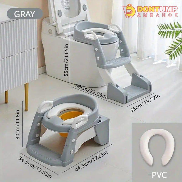 Infantes (L004) 2 in 1 Foldable Potty Training Seat with Ladder Grey