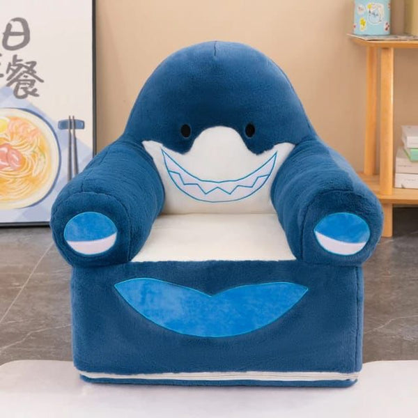 Kids Sweet Plush Couch Sofa Seat Dark Blue