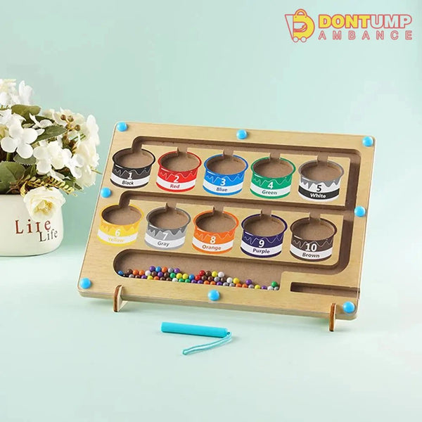 Magnetic Colour and Number Maze Wood Magnet Sorting Board
