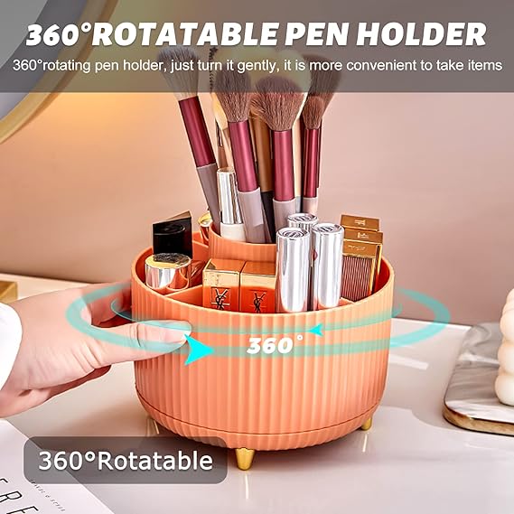 Makeup Perfume Organizer, 360 Degree Rotating Lazy Cosmetic Tray Desk Storage Lotions Display Case Round Gift Tray with Large Capacity