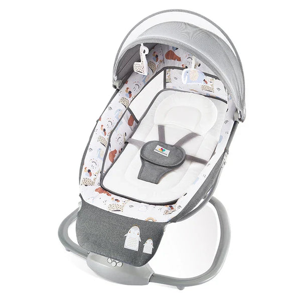 Mastela 3in1 Deluxe Multifunction Bassinet Auto Baby Swing - Grey/White - 8208