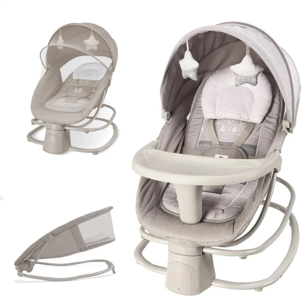 Mastela 4in1 Round Shaped Electronic Baby Swing - Beige - 8113