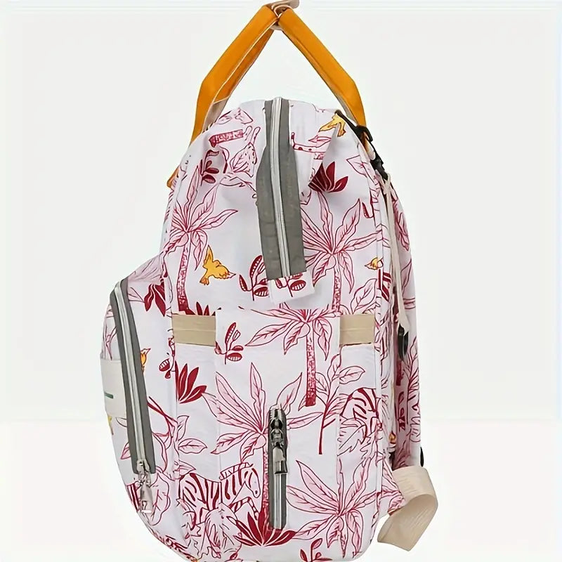 Mother Diaper Backpack Printed Brown