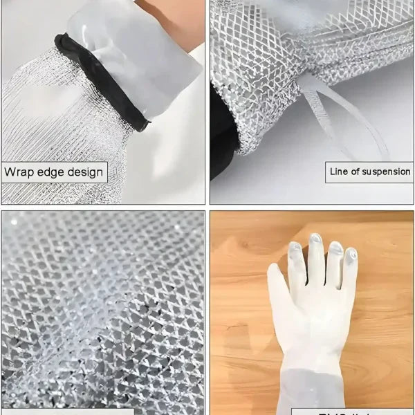 Multipurpose Silver Kitchen Gloves - Time-Saving and Protective