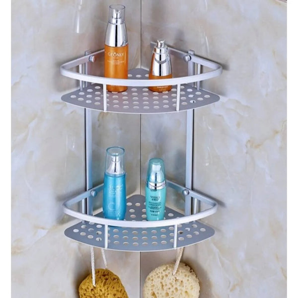 2L Wall-Mounted Aluminum Corner Shelf