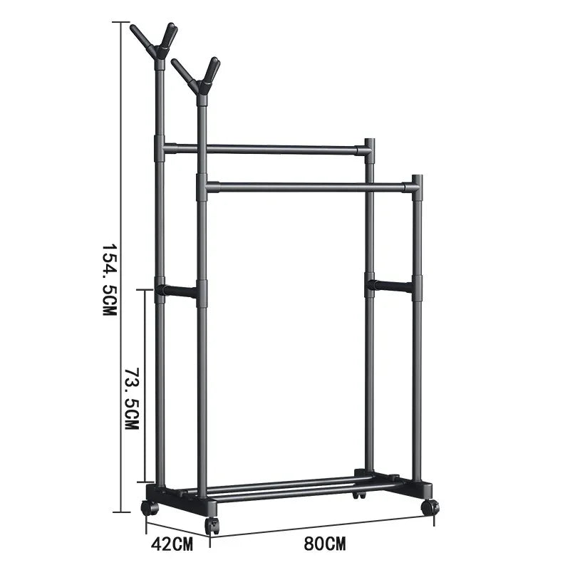 Double Rod Clothes Hanging Rack