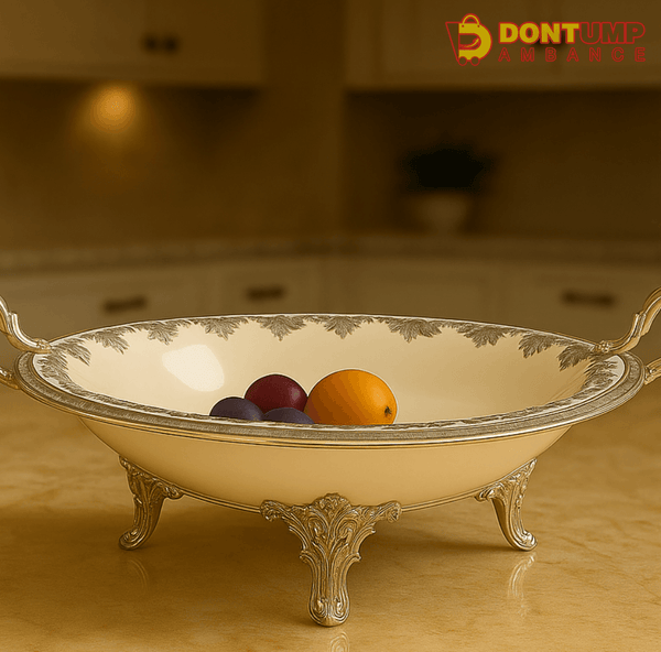 Luxury Ornate Fruit Bowl – Elegant Decorative Centerpiece for Home & Kitchen Decor
