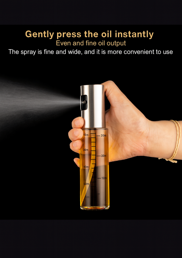 Kitchen Oil Sprayer – Refillable Glass Bottle with Fine Mist Nozzle