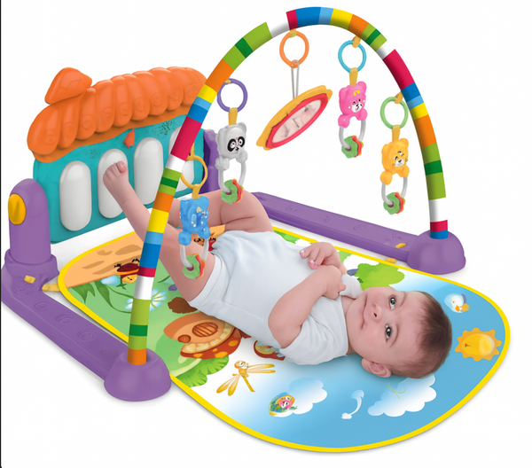 Colorful Baby Play Gym with Piano & Hanging Toys