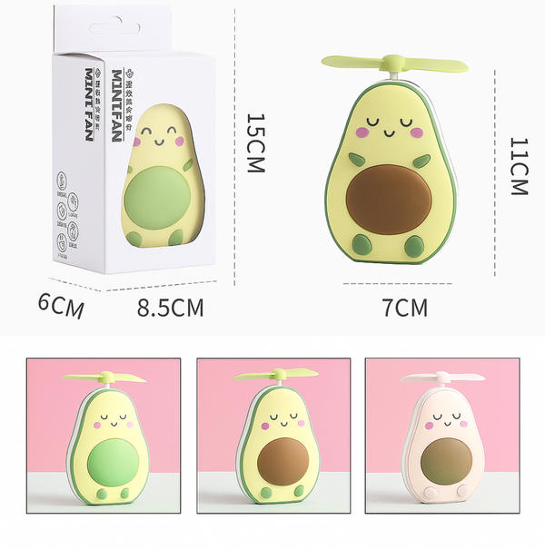 Avacado Shape Mini Portable Fan with Mirror