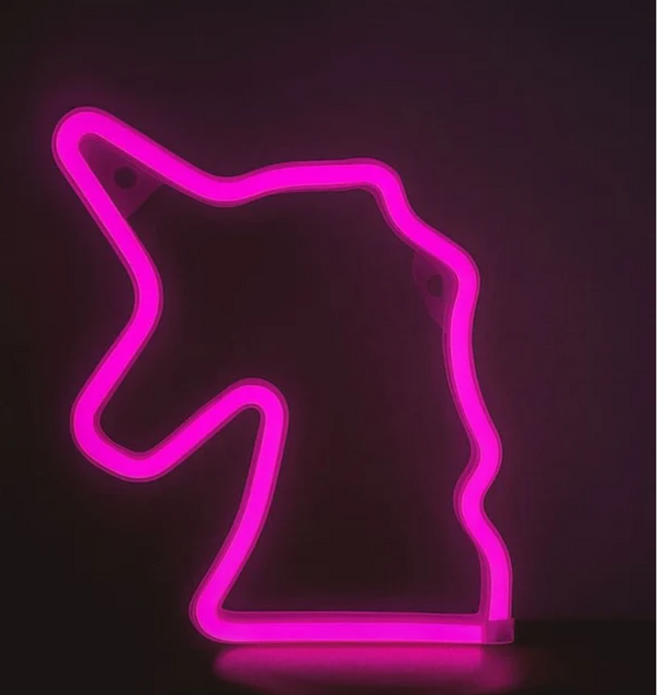 Electric Unicorn Neon Wall Light - Pink Led Night Sign for Bedroom &  Room Decor
