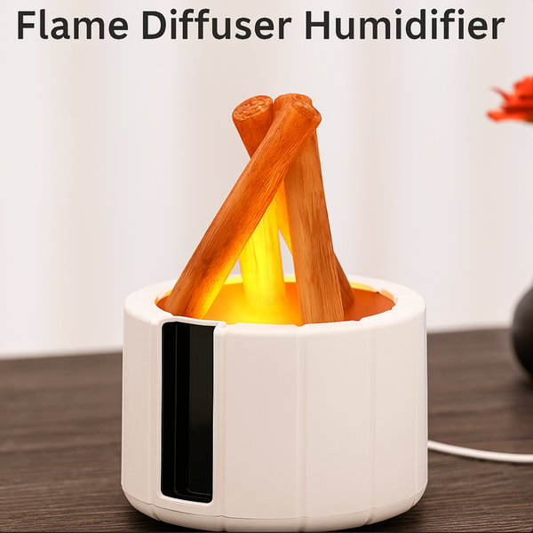 Flame Effect Aromatherapy Humidifier with Remote Control – LED Firelight Mist Diffuser