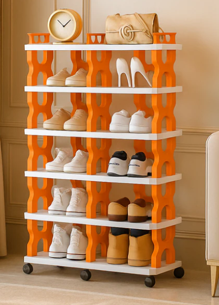 Modern Multi-Tier  Shoe Rack with Storage Wheels