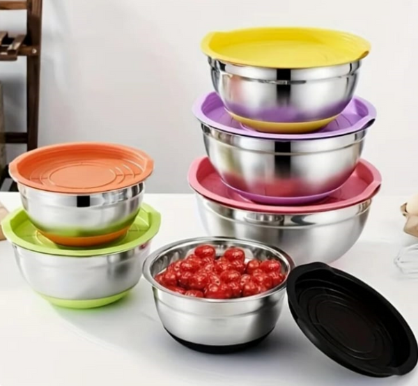 Stainless Steel Colourful 5pcs Bowl Set