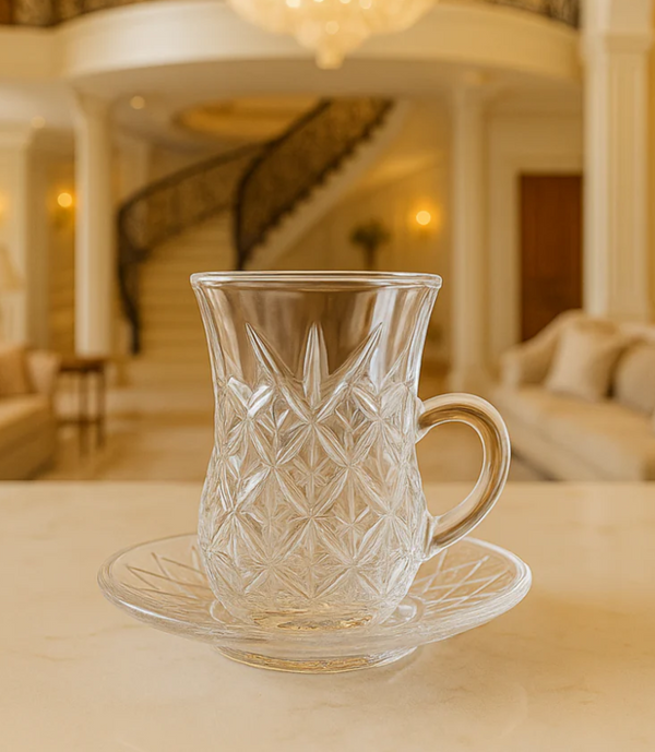 Crystal-Design Luxury Tea Cup 6 Pieces Set
