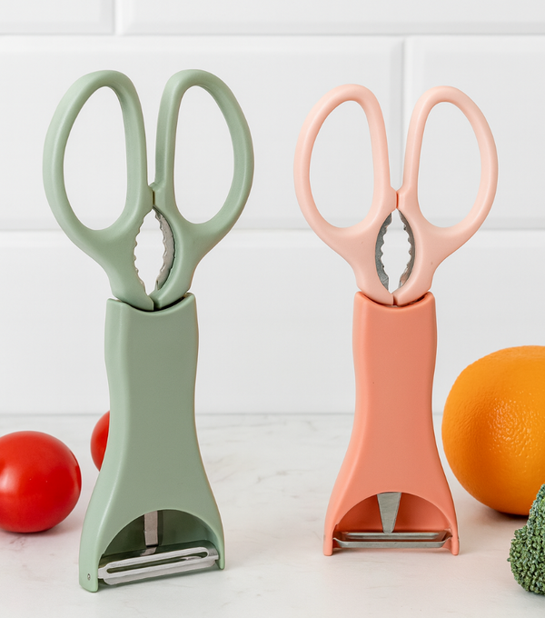 Multipurpose Kitchen Scissors with Built-in Vegetable Peeler – 2 in 1 Tool