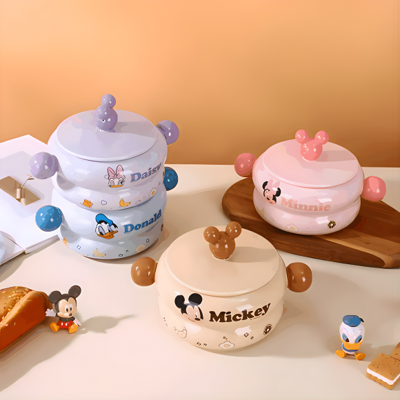 DISNEY MICKEY & FRIENDS PORCELAIN SOUP POT 820 ML