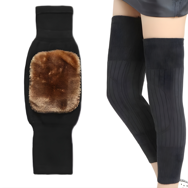 Premium Thermal Knee Warmers with Adjustable Strap Support