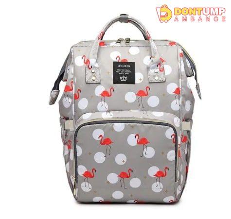 Water Proof Travel Diaper Bag Pack Flamingo Grey