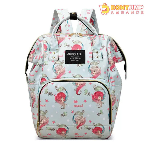 Water Proof Travel Diaper Bag Pack Mermaid