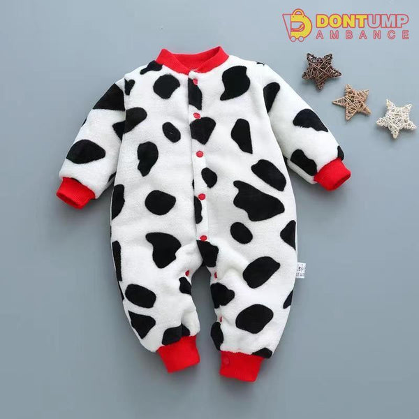 Cute Fleece Rompers Jumper Cow